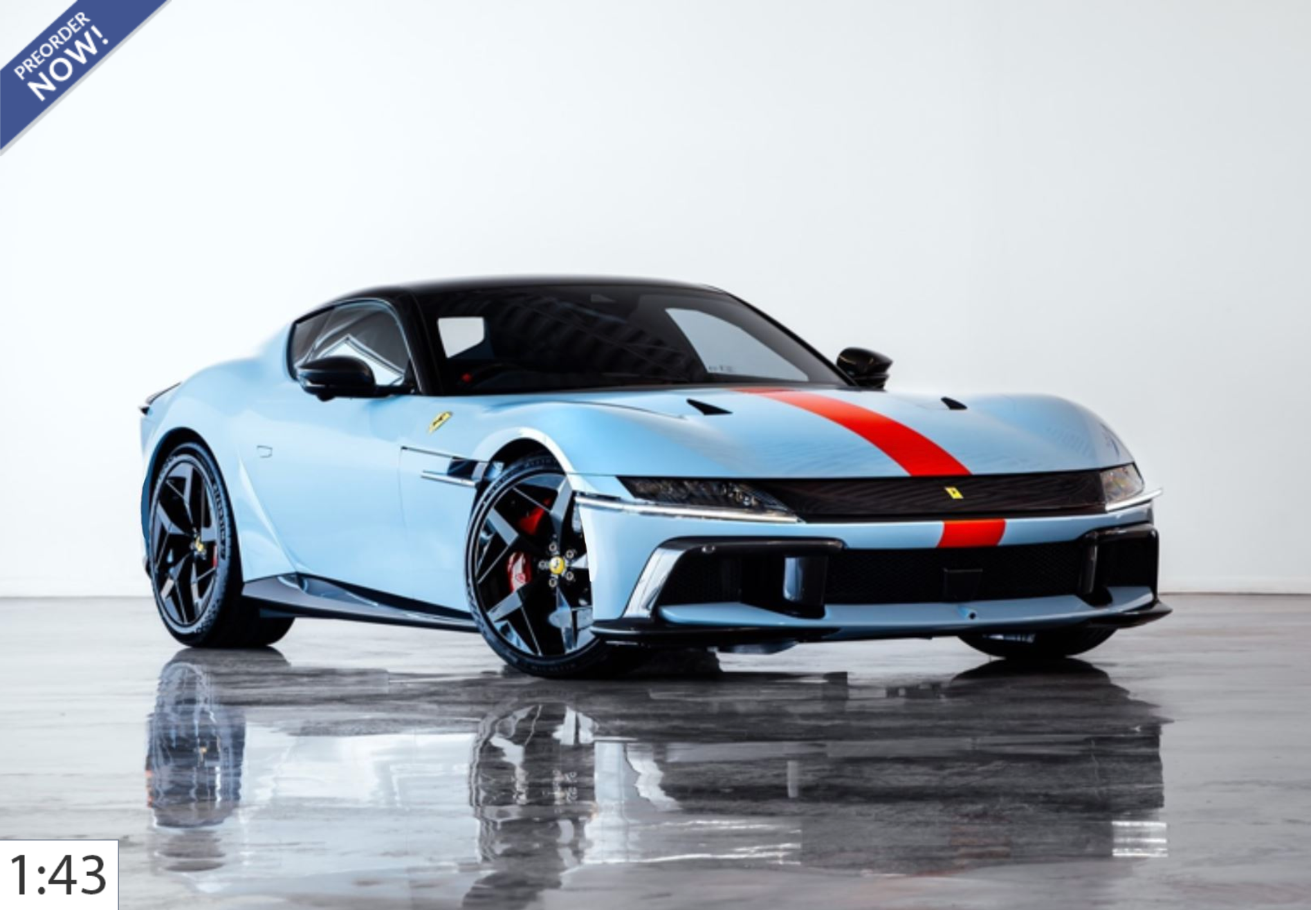 BBR 1:43 Ferrari 12 Cilindri Coupe | Azzurro La Plata - PRE ORDER